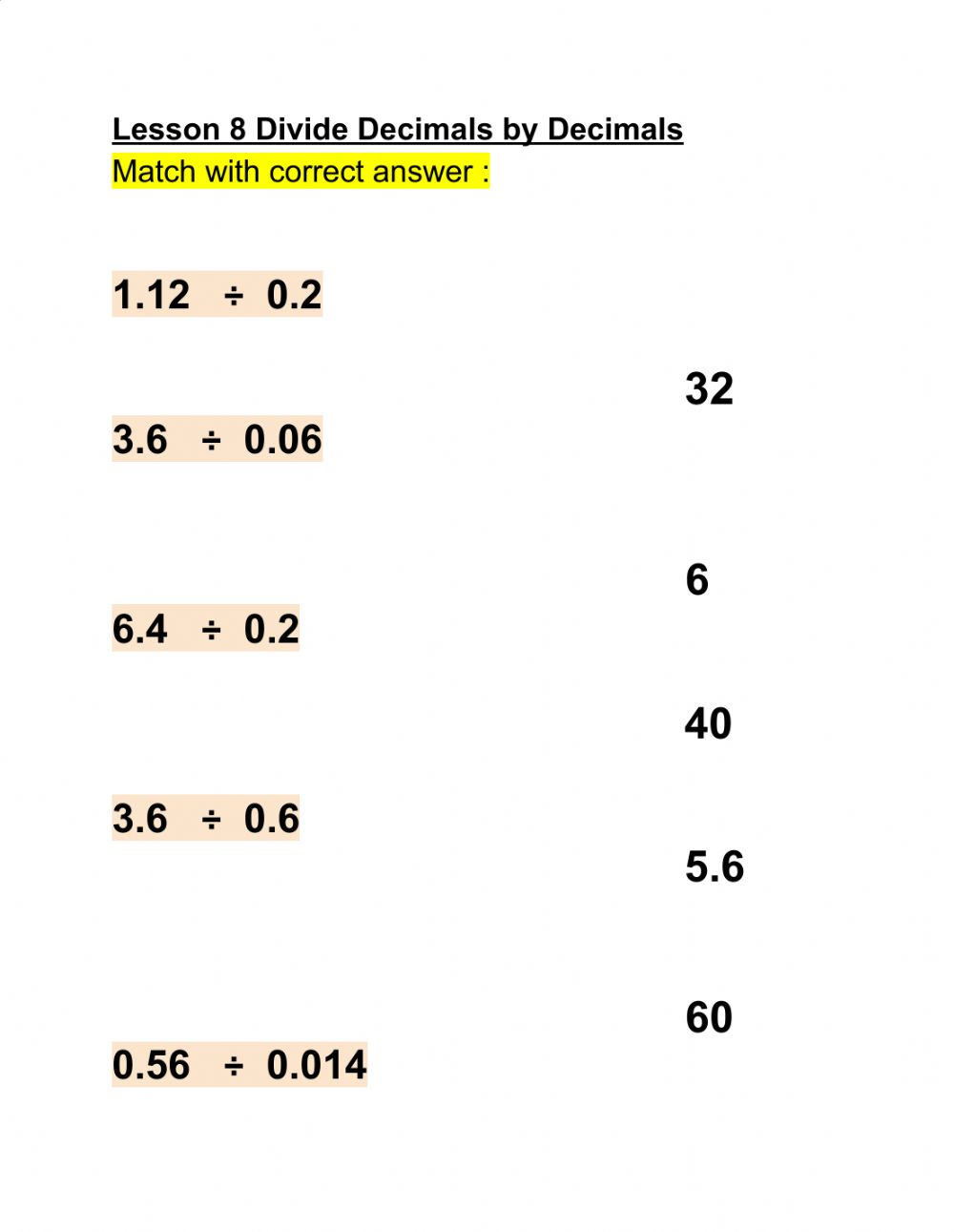 Division Of Decimal Numbers Worksheet Divisonworksheets