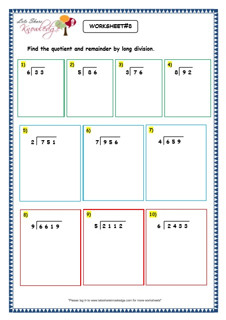 13 Long Division Worksheets Grade 6 Pictures Sutewo