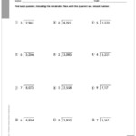 4 Digit Dividends With Remainders Long Division Printable Skills