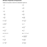 7 2 Skills Practice Division Properties Of Exponents