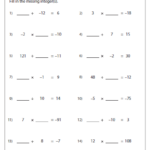 7th Grade Multiplying And Dividing Integers Worksheet With Answer Key