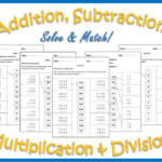 Addition Subtraction Multiplication And Division Worksheets