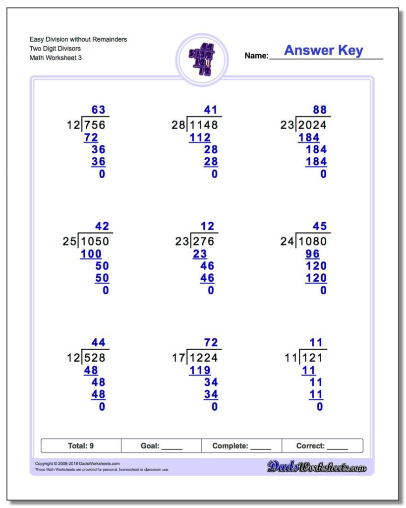 Best Division Worksheets Division Without Remainders Literacy Worksheets