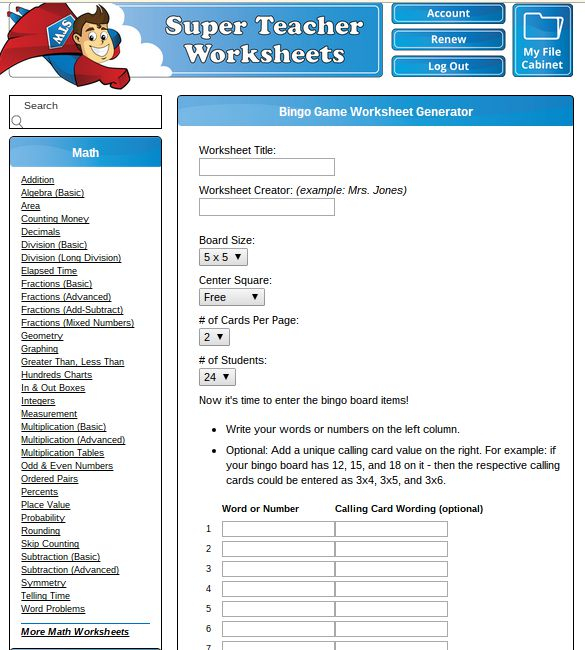 Division Super Teacher Worksheet