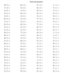 Dividing By 1 With Quotients From 1 To 9 A