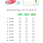 Divisibility By 3 And 9 HuntersWoodsPH Math Worksheet