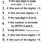 Divisibility Rules 2 3 4 5 6 7 8 9 And 10 3 Worksheet
