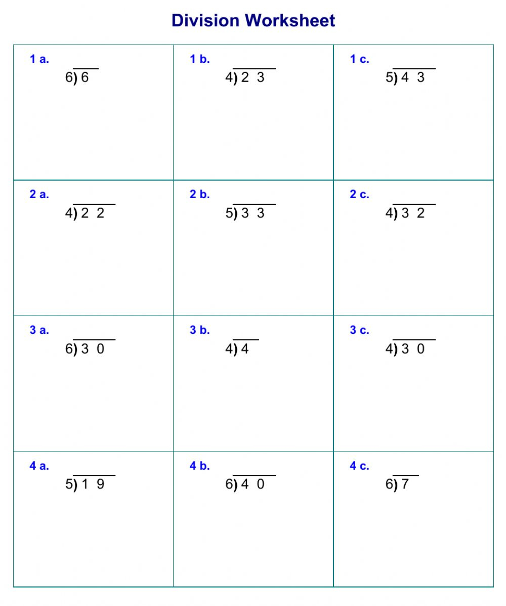 Division By One Digit With Remainders Worksheet