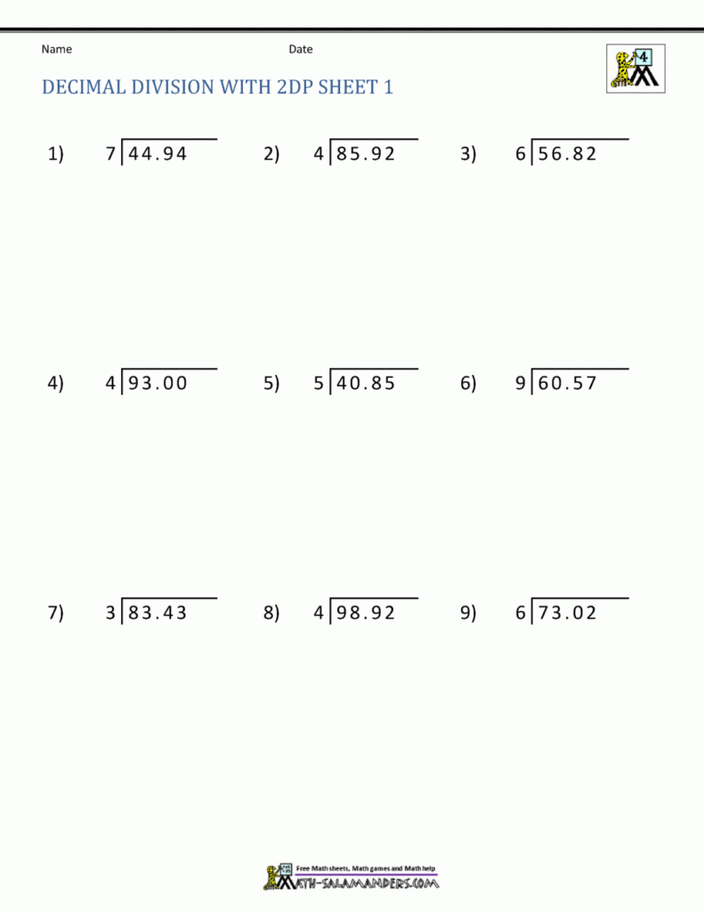 Division Of Decimals Worksheets Grade 5 Pdf Favorite Worksheet