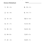 Division Practice Worksheet Free Printable Educational Worksheet