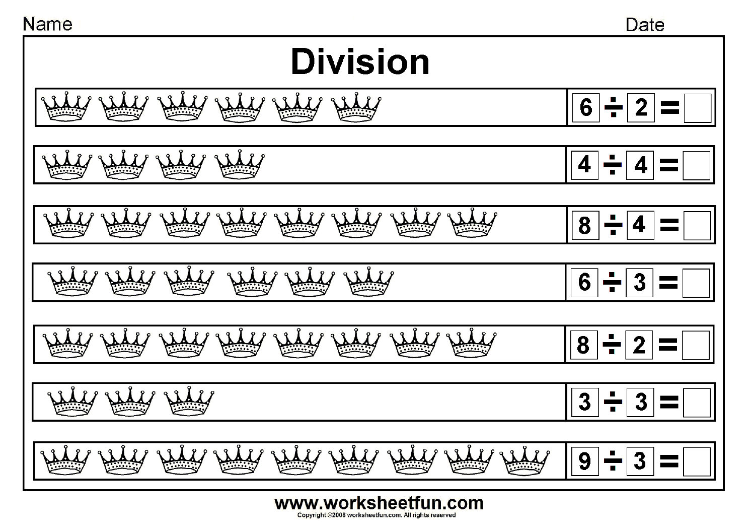 Division Sharing Equally Picture Division 14 Worksheets FREE 