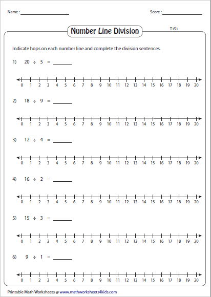 Division With Number Lines Worksheets Divisonworksheets