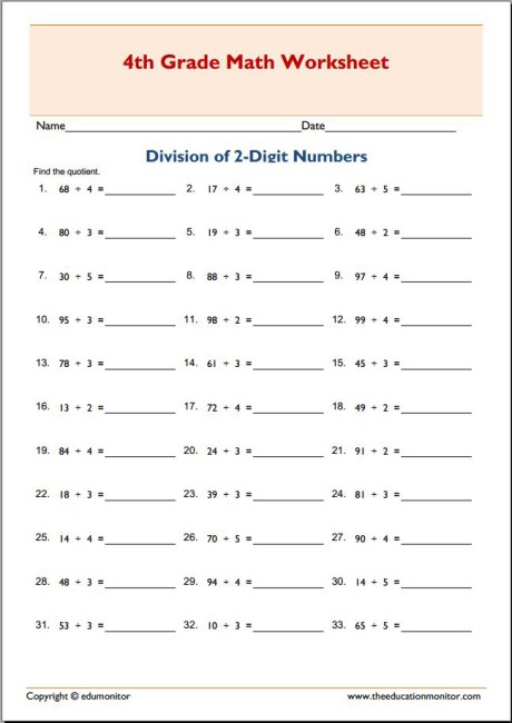 Division With Two Digit Divisors Teacher Printables