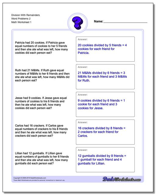 Division Worksheets With Remainders Year 5 Step By Step Worksheet