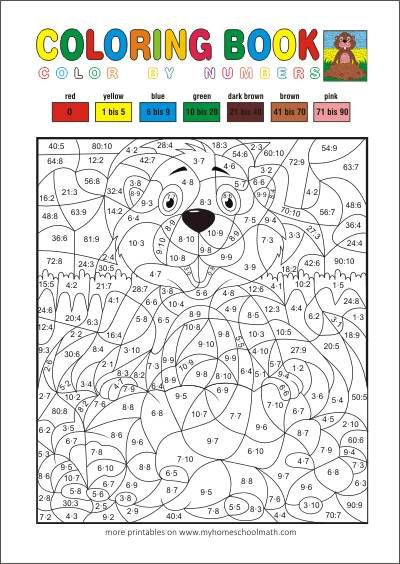 Free Printable Coloring Division Math Worksheets Learning How To Read