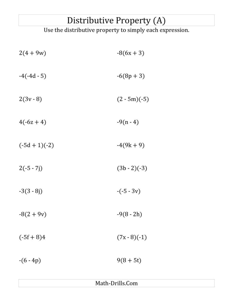 Free Printable Distributive Property Worksheets Free Printable A To Z