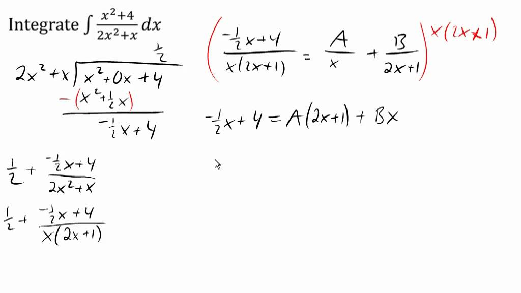 Integral Using Long Division And Partial Fractions YouTube