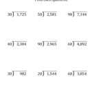 Long Division By Multiples Of 10 With Remainders Large Print