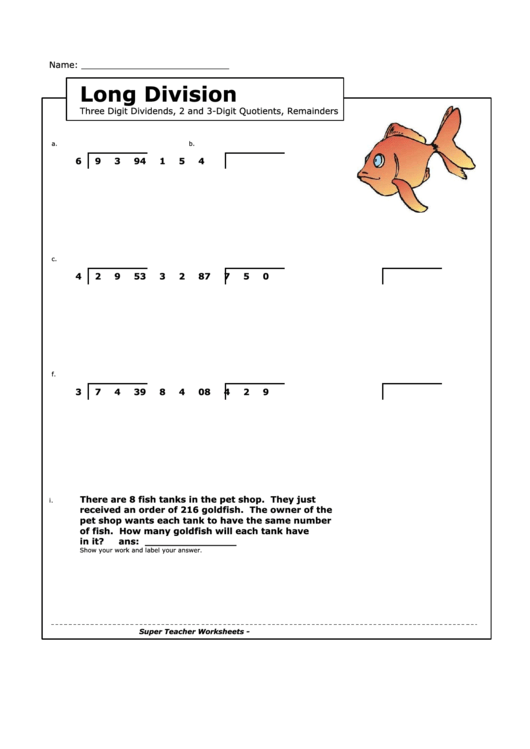 Long Division Worksheet With Answer Key Printable Pdf Download