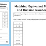Matching Equivalent Multiplication And Division Number Sentences