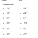 Math Division Grade 3 Grade 3 Division Worksheet Divide A Number By
