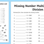 Missing Number Multiplication And Division Worksheet Worksheet