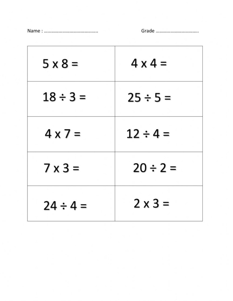 Mult And Division Review Interactive Worksheet