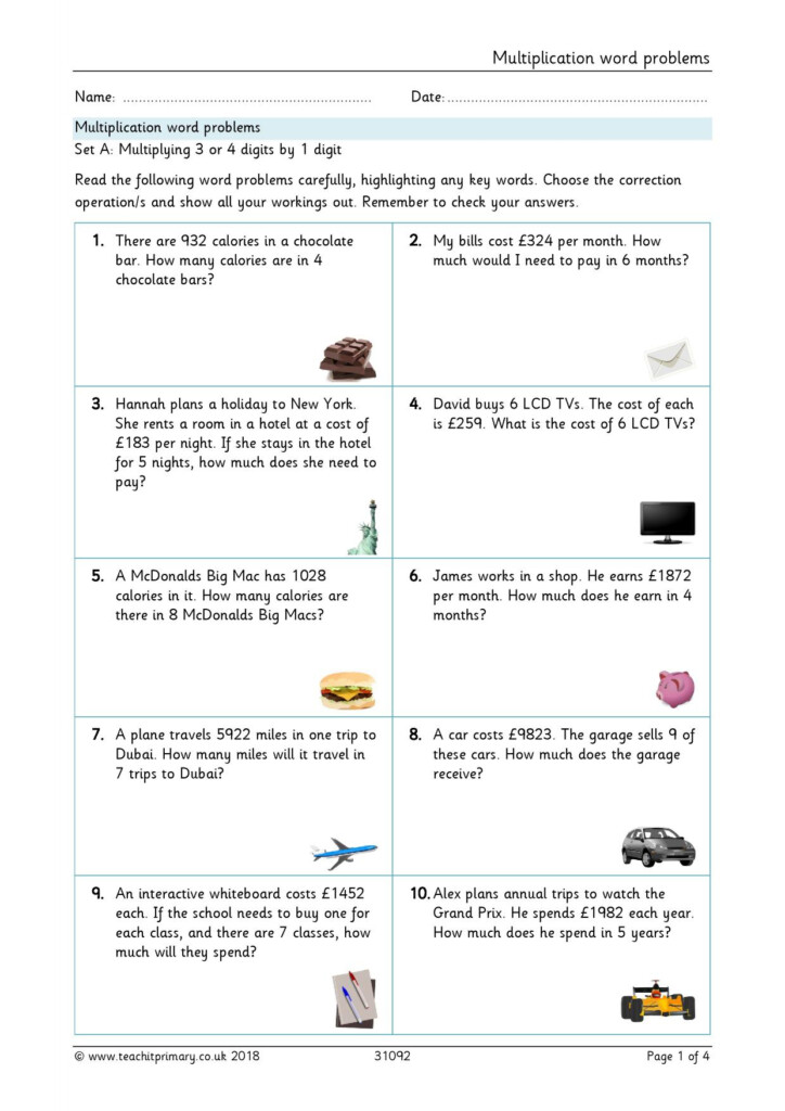 Multiplication And Division Word Problem Integer Division Word 