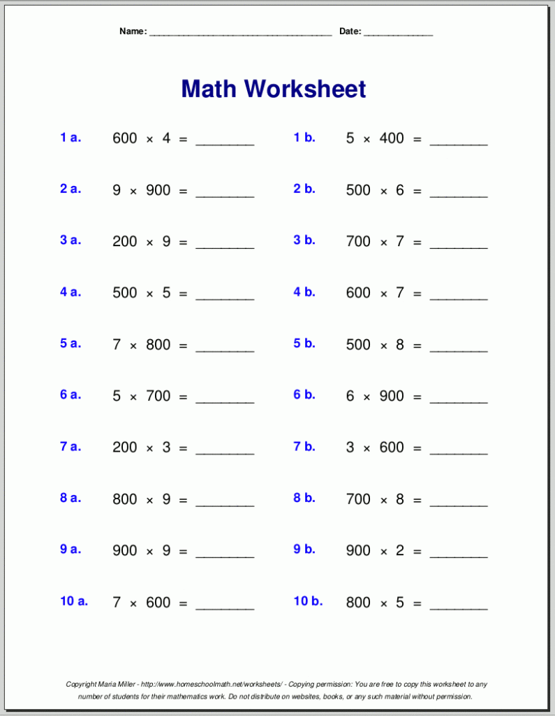 Multiplication And Division Worksheets Grade 4 Pdf Pauline Carl s 3rd 