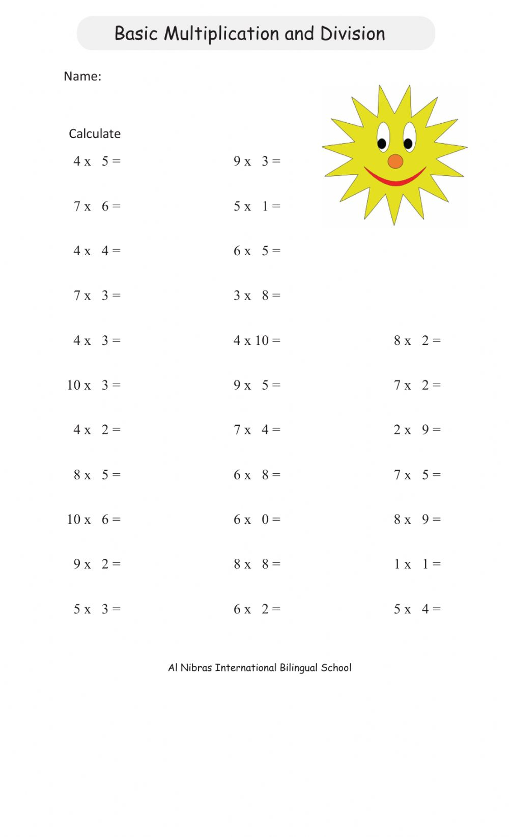 Multiplication And Division 3 Digit Worksheets