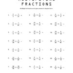 Multiplying And Dividing Fractions Worksheet With Answers