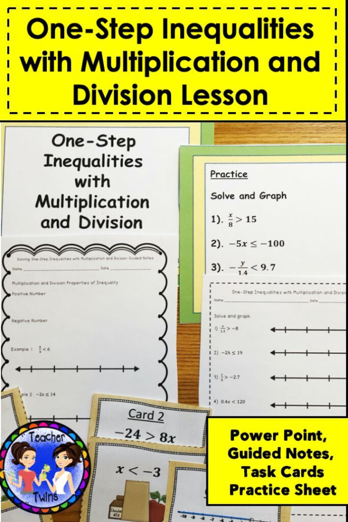 One Step Inequalities Multiplication And Division With Integers Lesson 