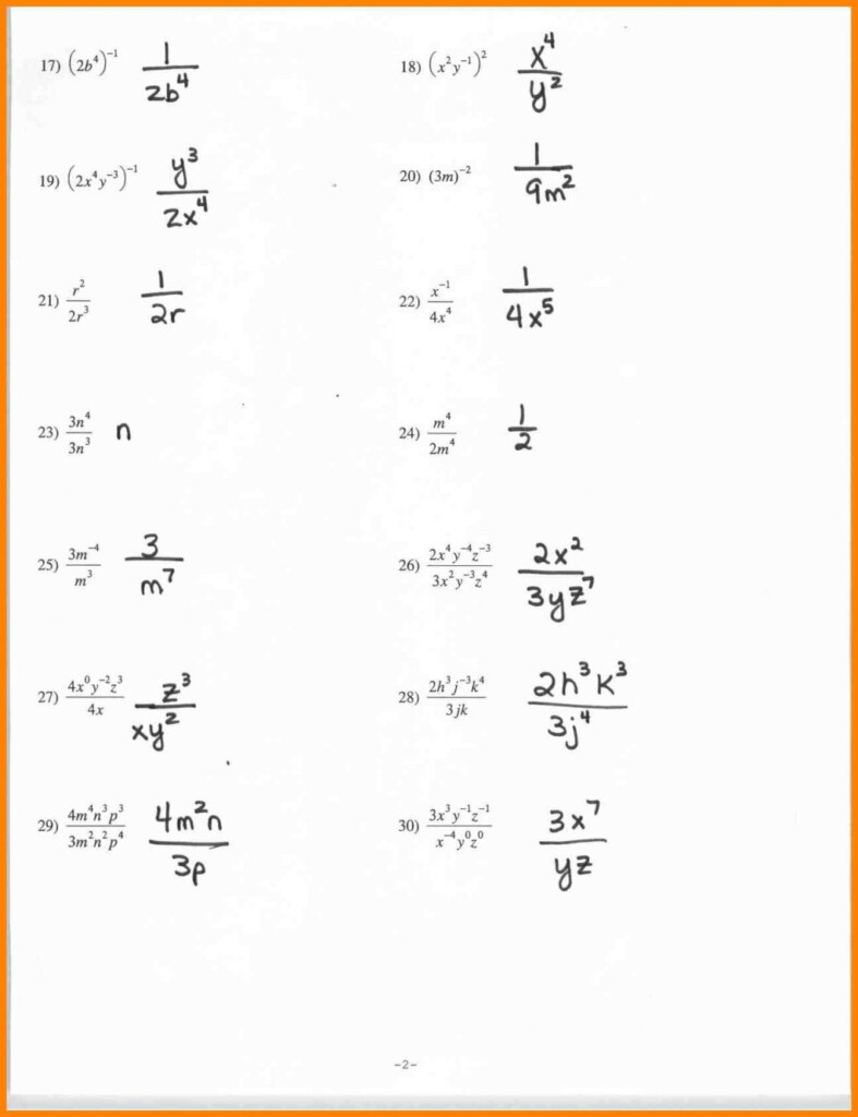 Practice Division Properties Of Exponents Worksheetrs Property 