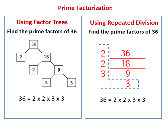 Prime Factorization Using Repeated Division solutions Examples Videos 