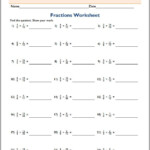 Printable Fractions Division Worksheets