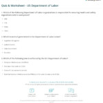 Quiz Worksheet US Department Of Labor Study
