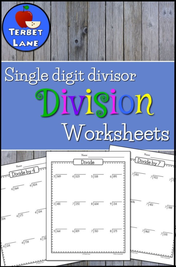 Single Digit Divisor Worksheets For Quick Easy Math Practice Click To 