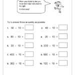 Strategies For Dividing By 10 Division Maths Worksheets For Year 3