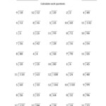 The Division Facts With Divisors And Quotients From 1 To 12 With Long