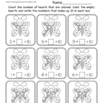 Valentine s Day Math Worksheet For Kindergarten