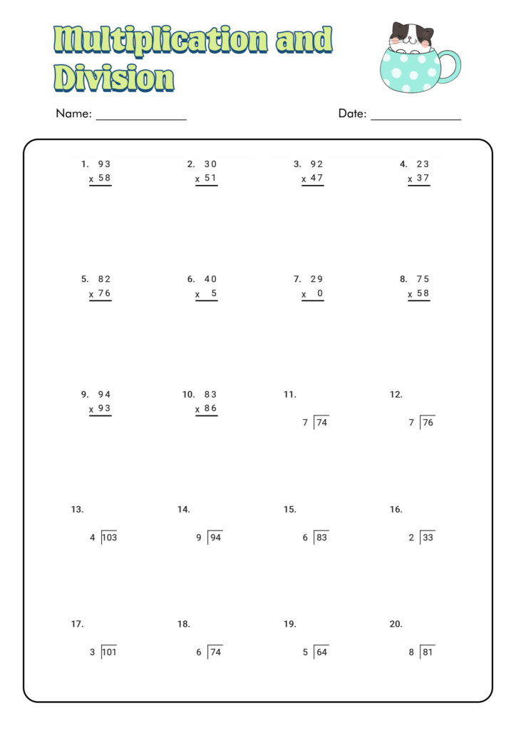 12 3rd Grade Math Division Worksheets Printable Worksheeto