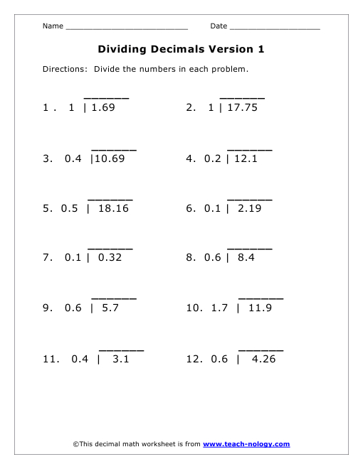 17 Long Division Decimal Worksheets 5th Grade Worksheeto