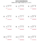 2 Digit By 1 Digit Division Worksheets With Remainders Erwingrommel