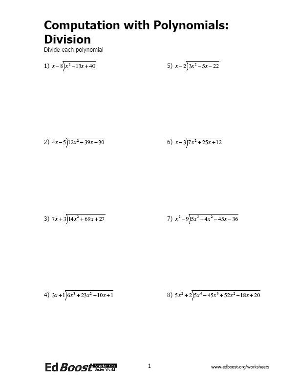  20 Long Division Of Polynomials Worksheet Simple Template Design