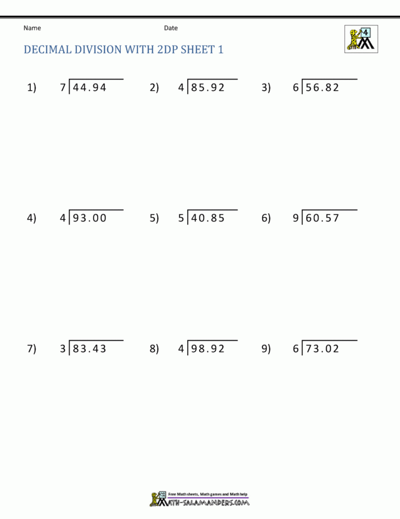 4 Worksheet Free Math Worksheets Fifth Grade 5 Grade 5 Division 