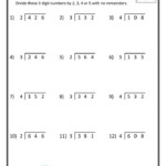 4th Grade Math Worksheets Division 3 Digits By 1 Digit 1 4th Grade