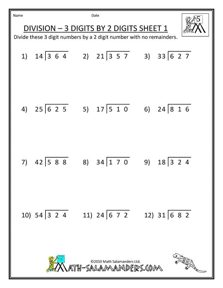 8 Printable Math Worksheets For 6th Graders Division Worksheets Long 