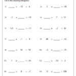 Adding Subtracting Multiplying And Dividing Integers Worksheet Pdf With