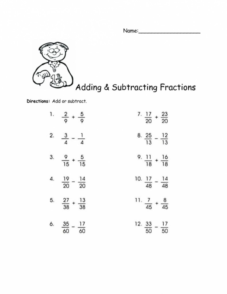 Adding Subtracting Multiplying Dividing Fractions Worksheet Db excel