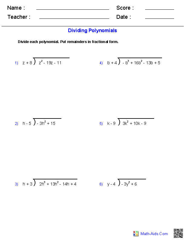 Algebra 1 Worksheets Monomials And Polynomials Worksheets Long 